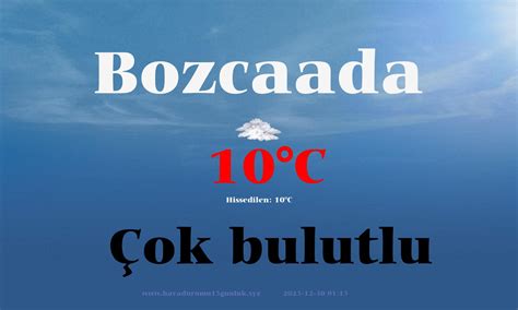 Bozcaada hava durumu 10 günlük
